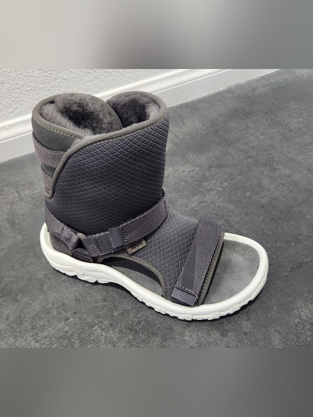 Teva - UGG Collaboration Women's Charcoal Quilted Winter Boot-Sandal